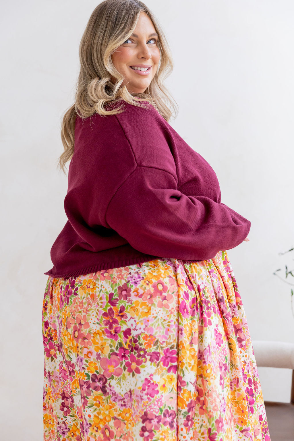 Blakely Crop Knit in Burgundy