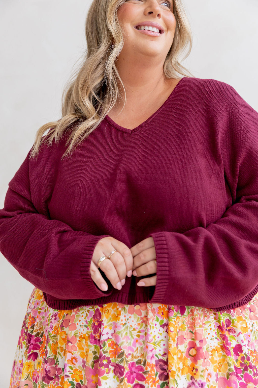 Blakely Crop Knit in Burgundy