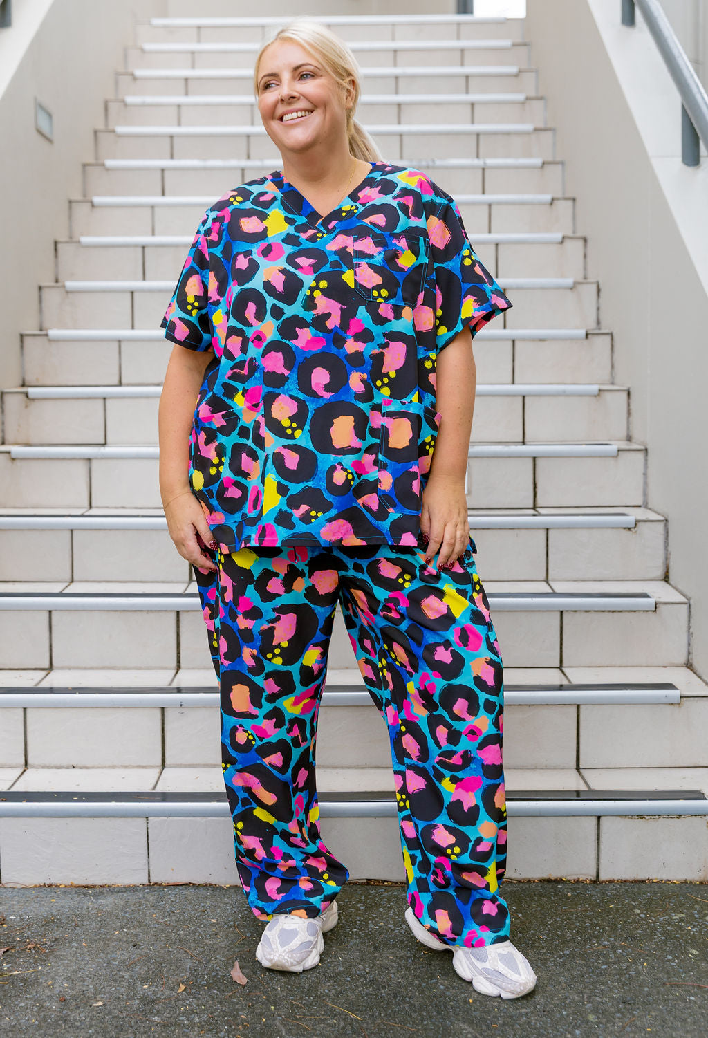Jazz Scrubs in Kasey Leopard by Kasey Rainbow