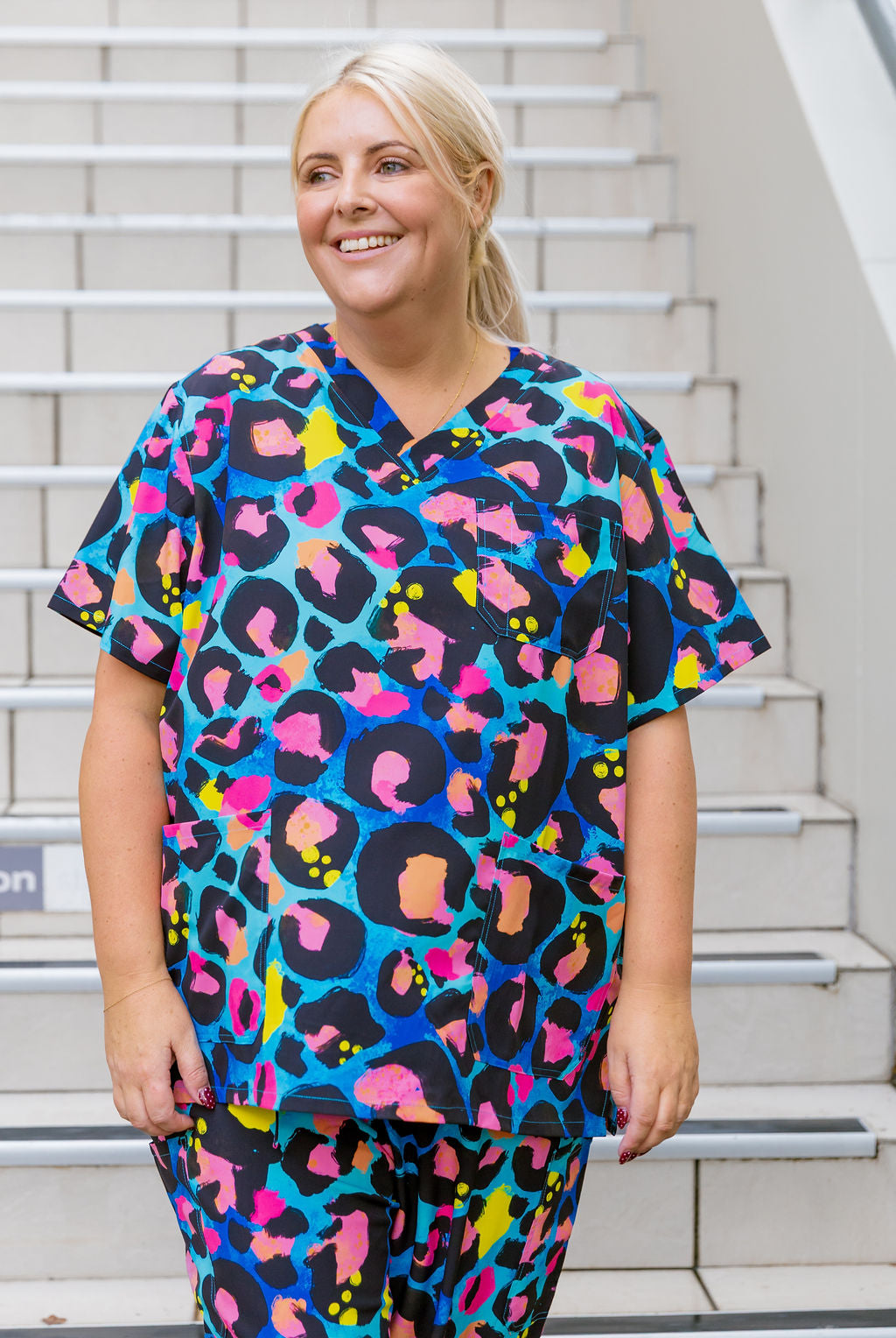 Jazz Scrubs in Kasey Leopard by Kasey Rainbow
