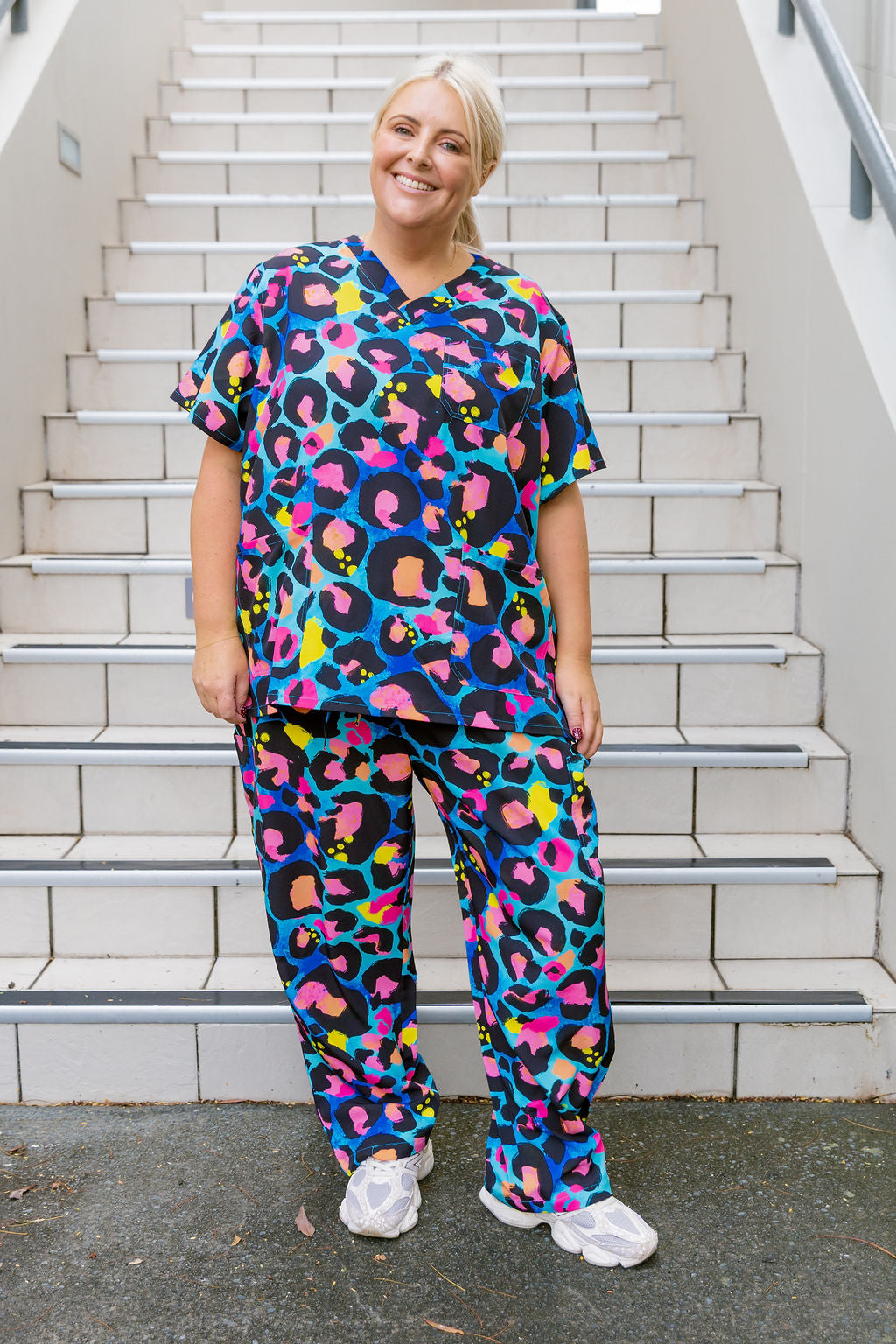 Jazz Scrubs in Kasey Leopard by Kasey Rainbow