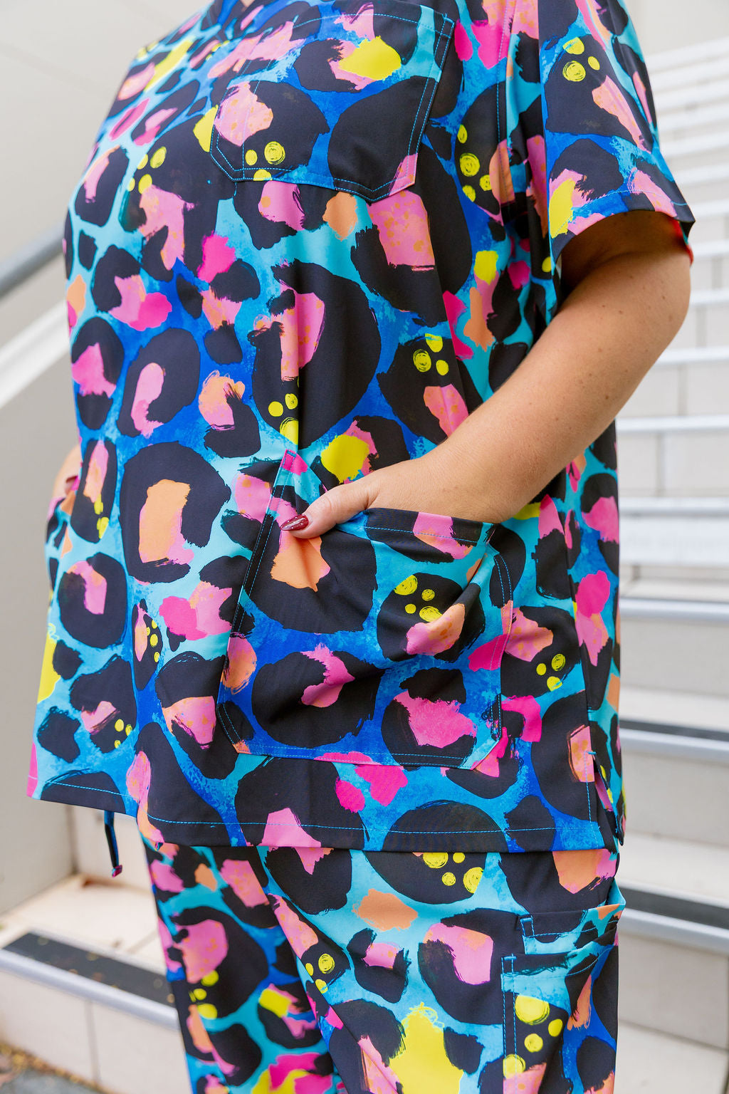 Jazz Scrubs in Kasey Leopard by Kasey Rainbow