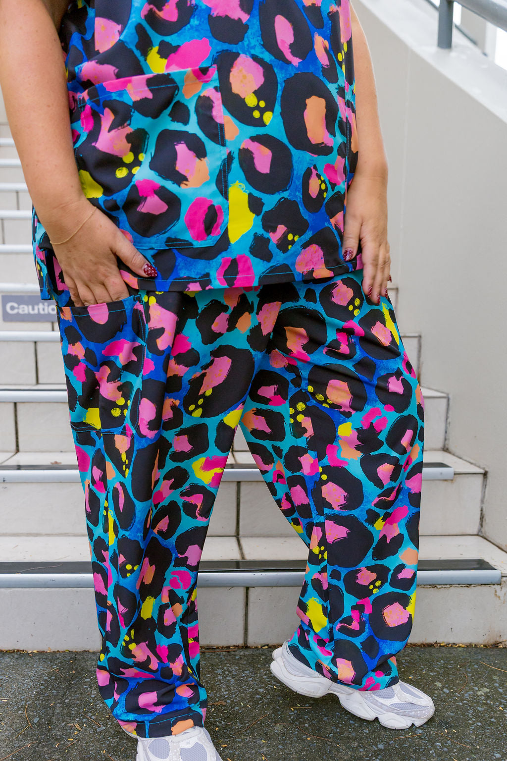 Jazz Scrubs in Kasey Leopard by Kasey Rainbow