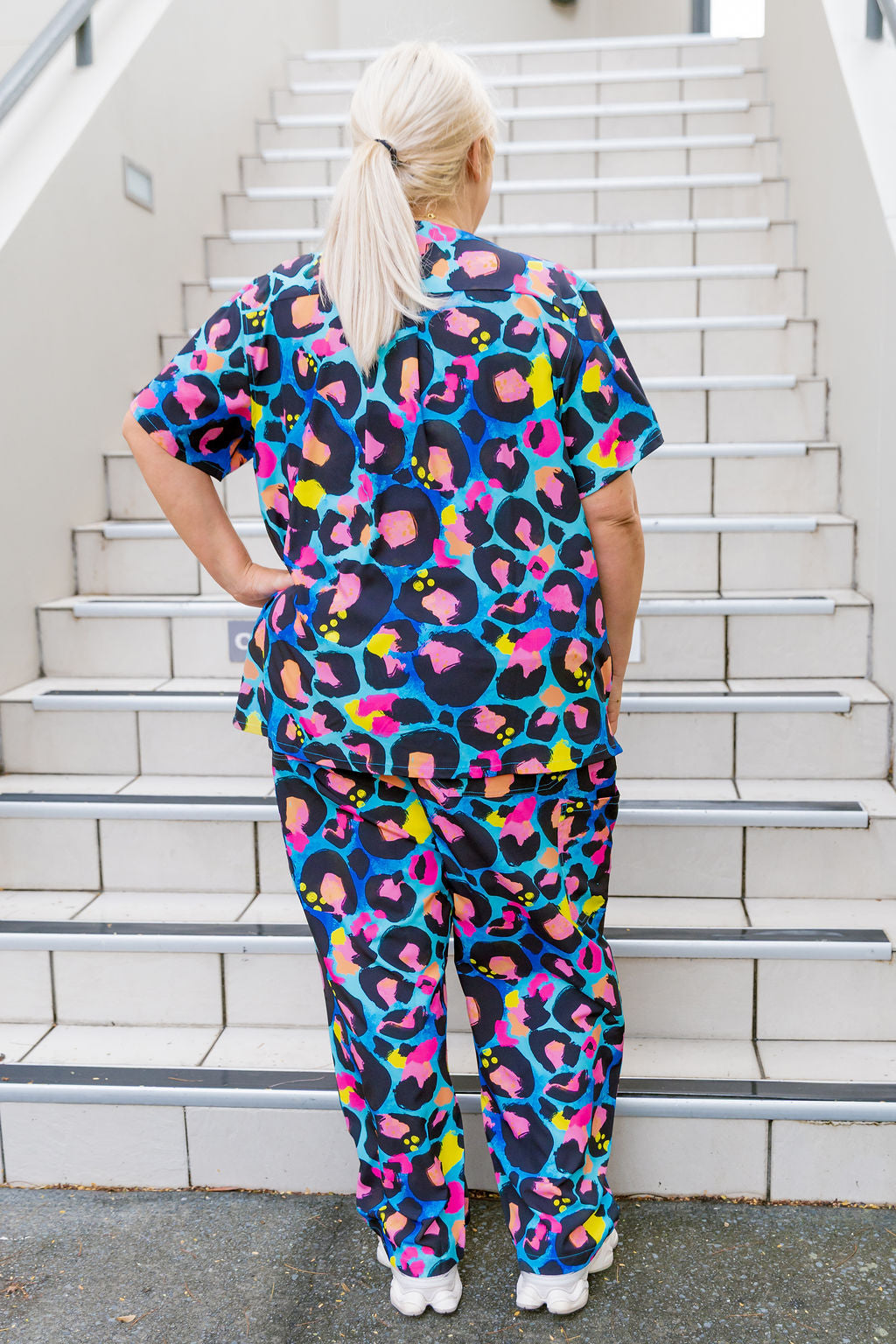 Jazz Scrubs in Kasey Leopard by Kasey Rainbow