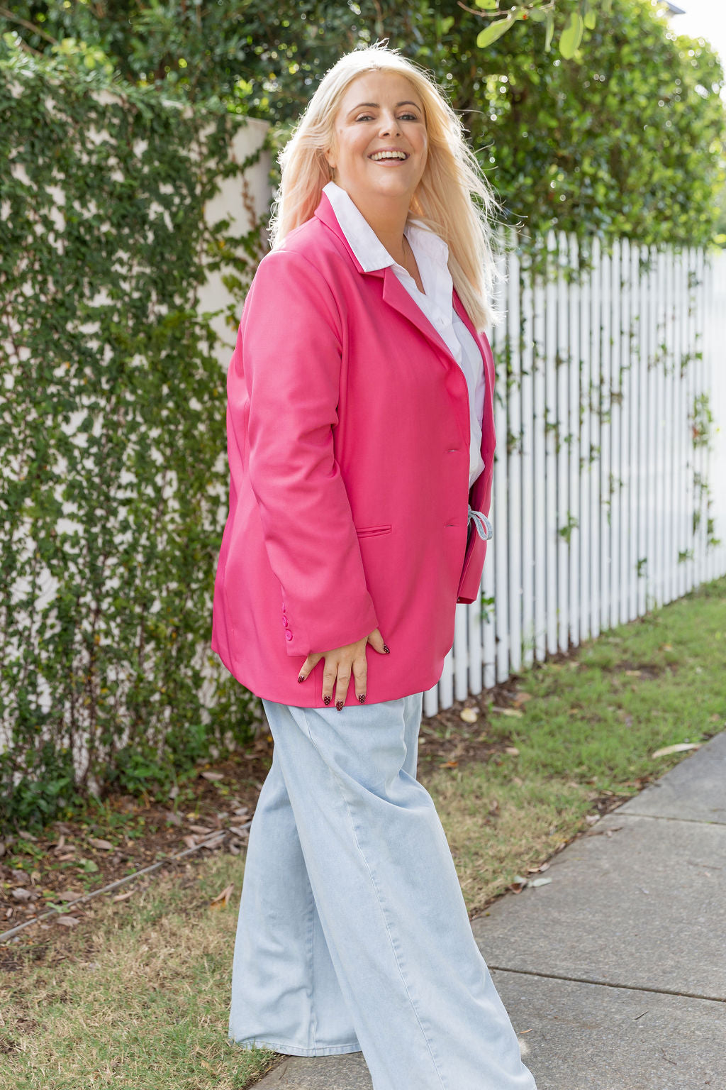 Celine Blazer in Fuchsia