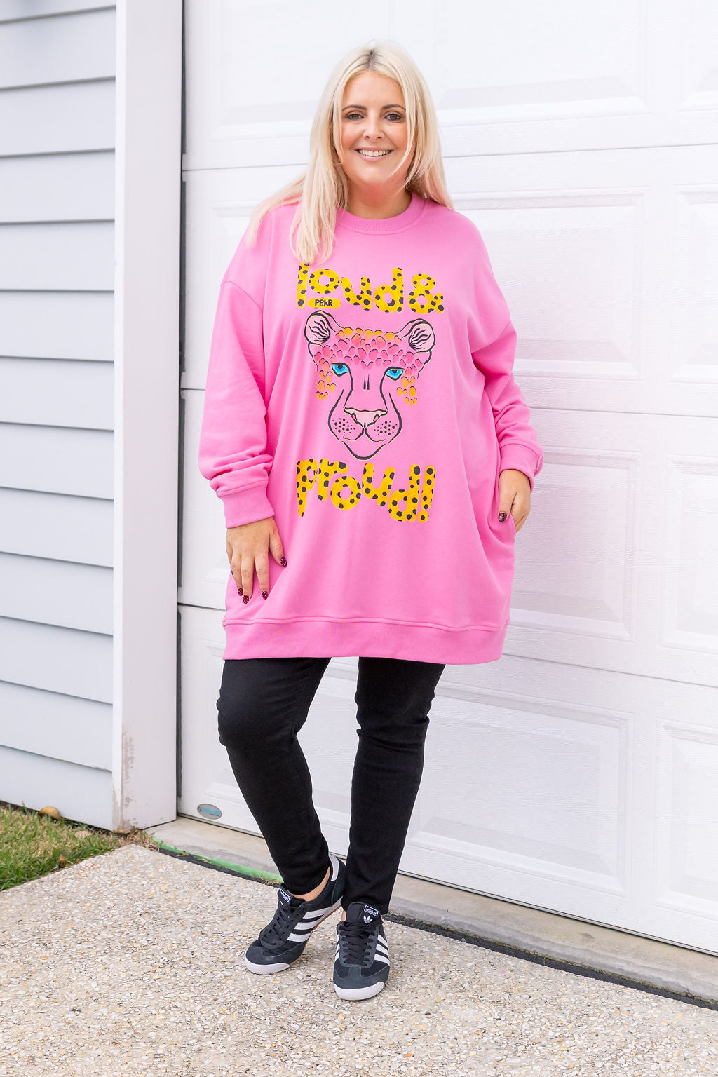 Evan Longline Sweatshirt in Loud Pink by Kasey Rainbow