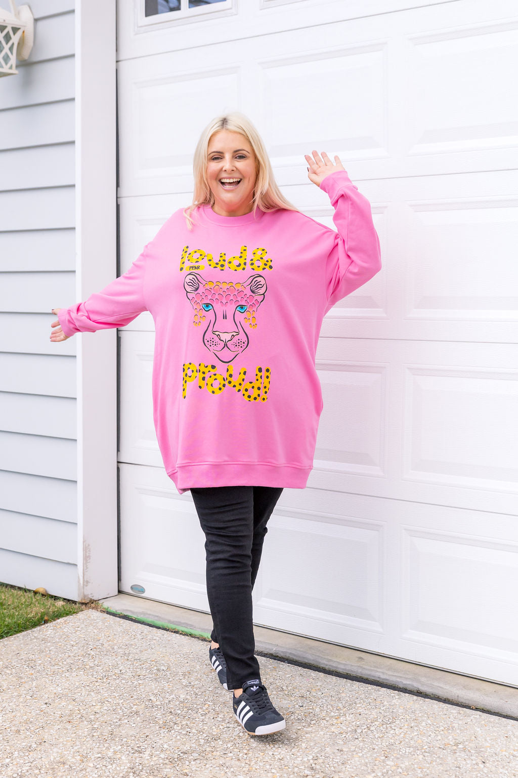 Evan Longline Sweatshirt in Loud Pink by Kasey Rainbow