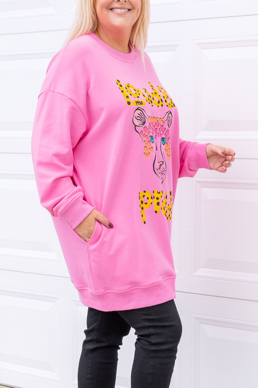 Evan Longline Sweatshirt in Loud Pink by Kasey Rainbow
