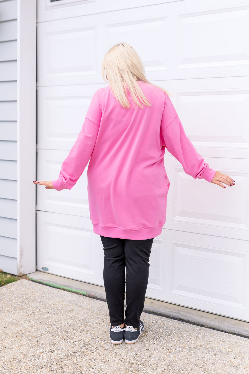 Evan Longline Sweatshirt in Loud Pink by Kasey Rainbow