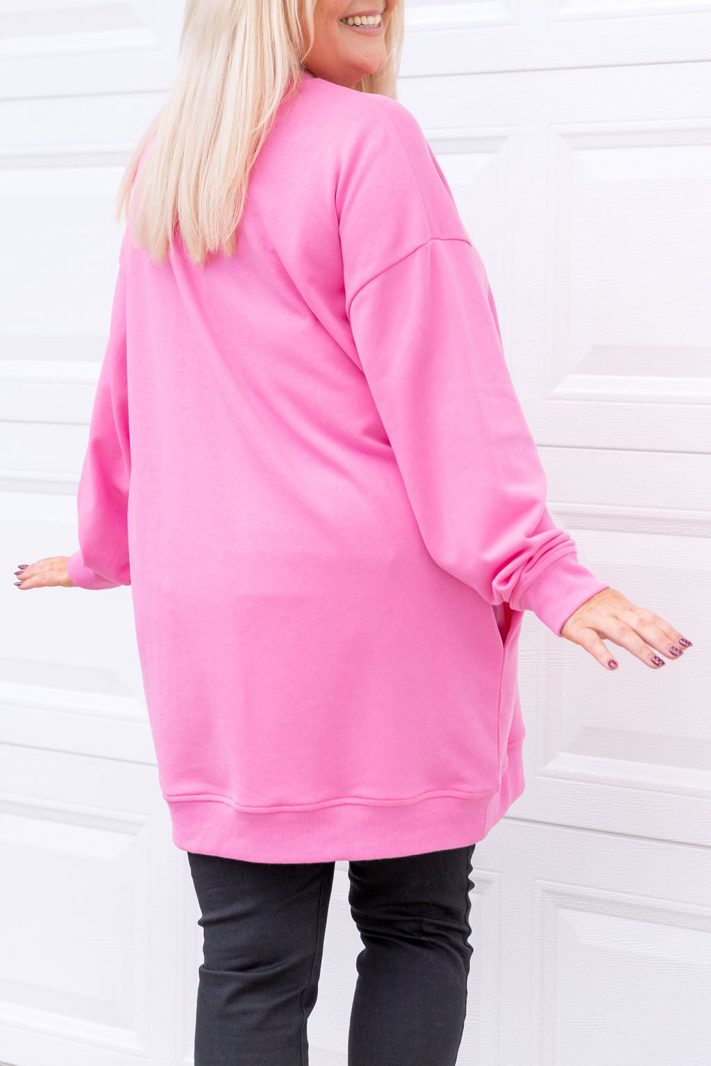 Evan Longline Sweatshirt in Loud Pink by Kasey Rainbow