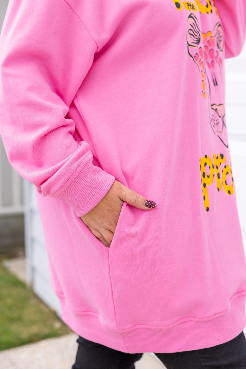 Evan Longline Sweatshirt in Loud Pink by Kasey Rainbow
