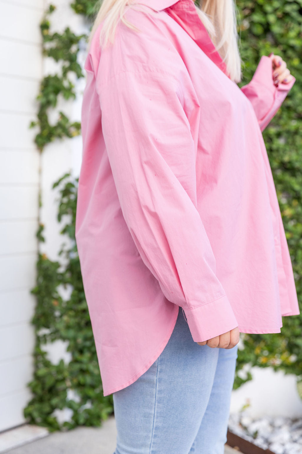 Lula Oversized Shirt in Barbie Pink