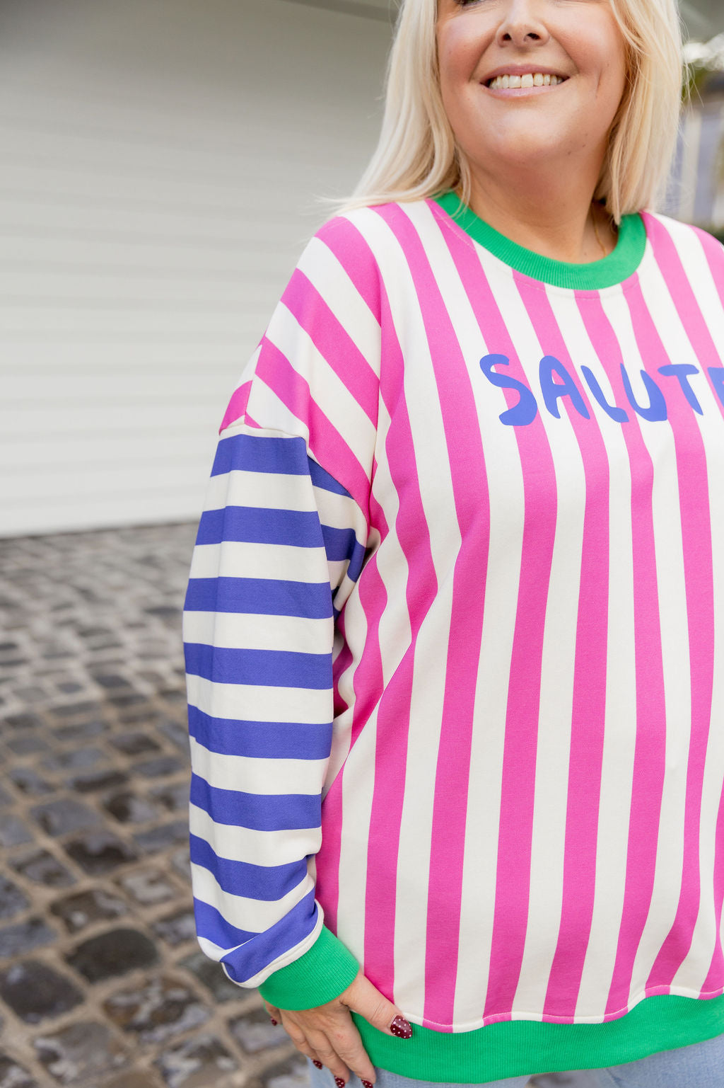 Evan Sweatshirt in Salute Stripes