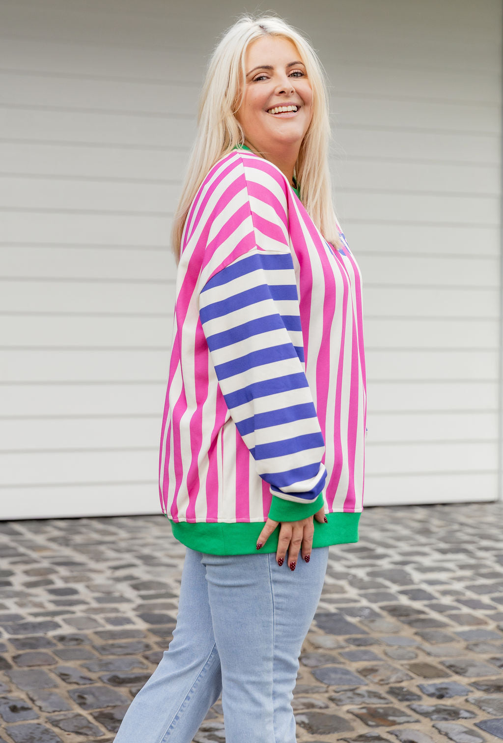 Evan Sweatshirt in Salute Stripes