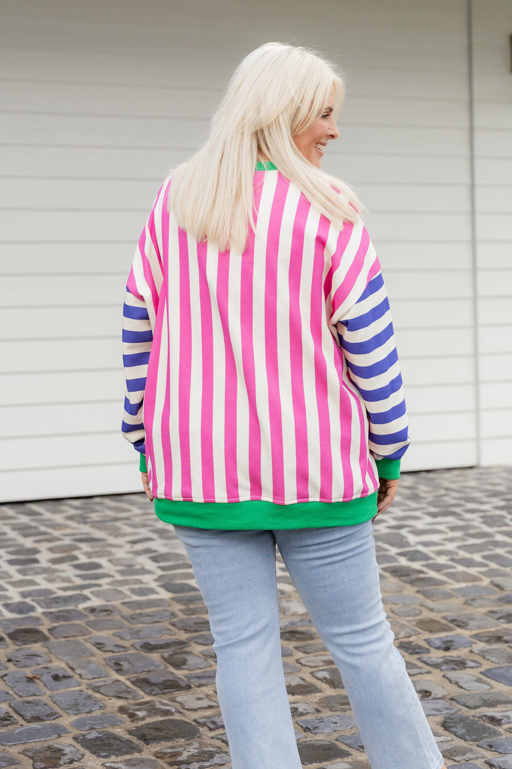 Evan Sweatshirt in Salute Stripes
