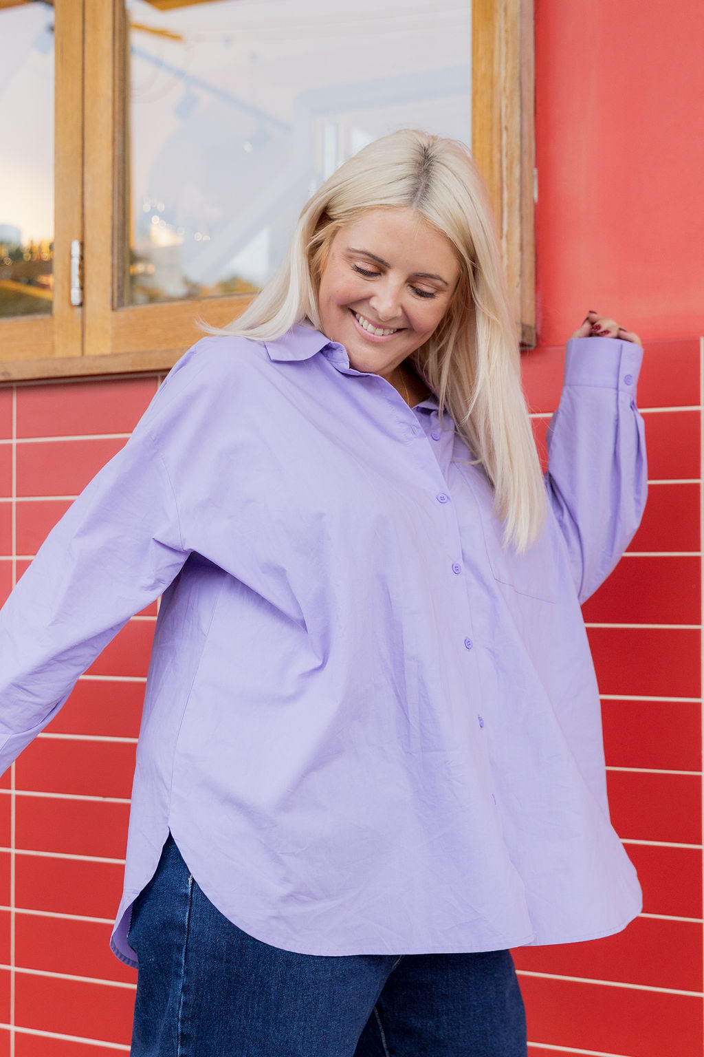 Lula Oversized Shirt in Lilac