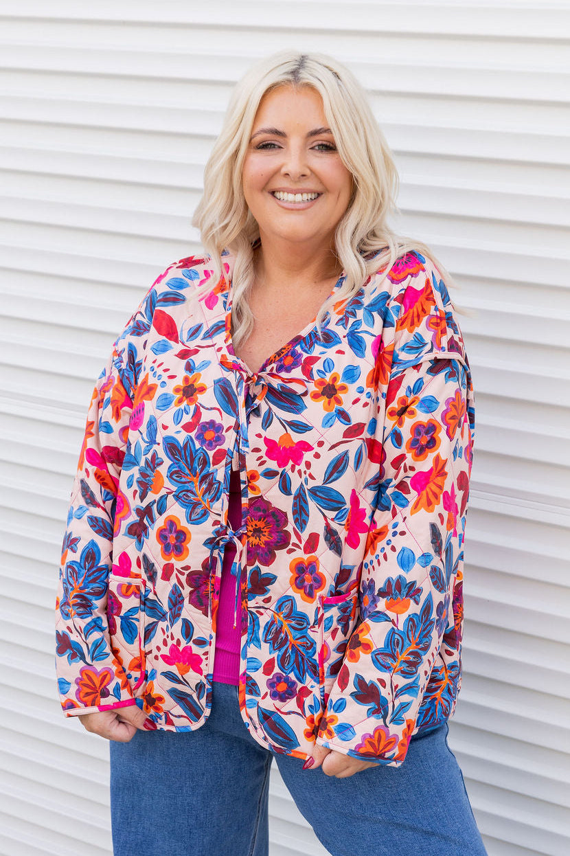 Deja Reversible Jacket in Jardin/Deep Magenta