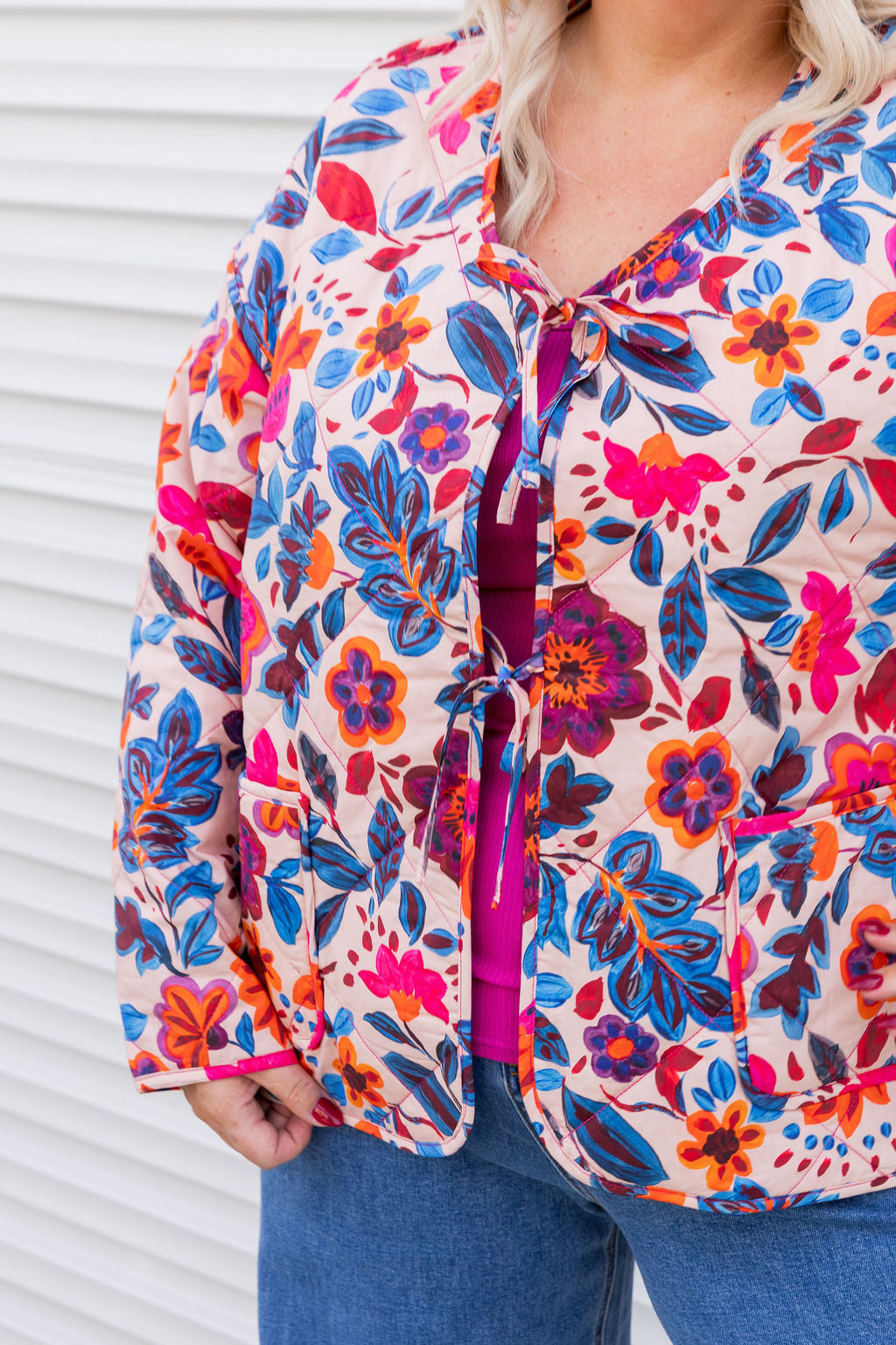 Deja Reversible Jacket in Jardin/Deep Magenta