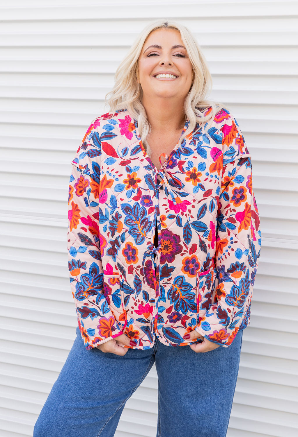 Deja Reversible Jacket in Jardin/Deep Magenta