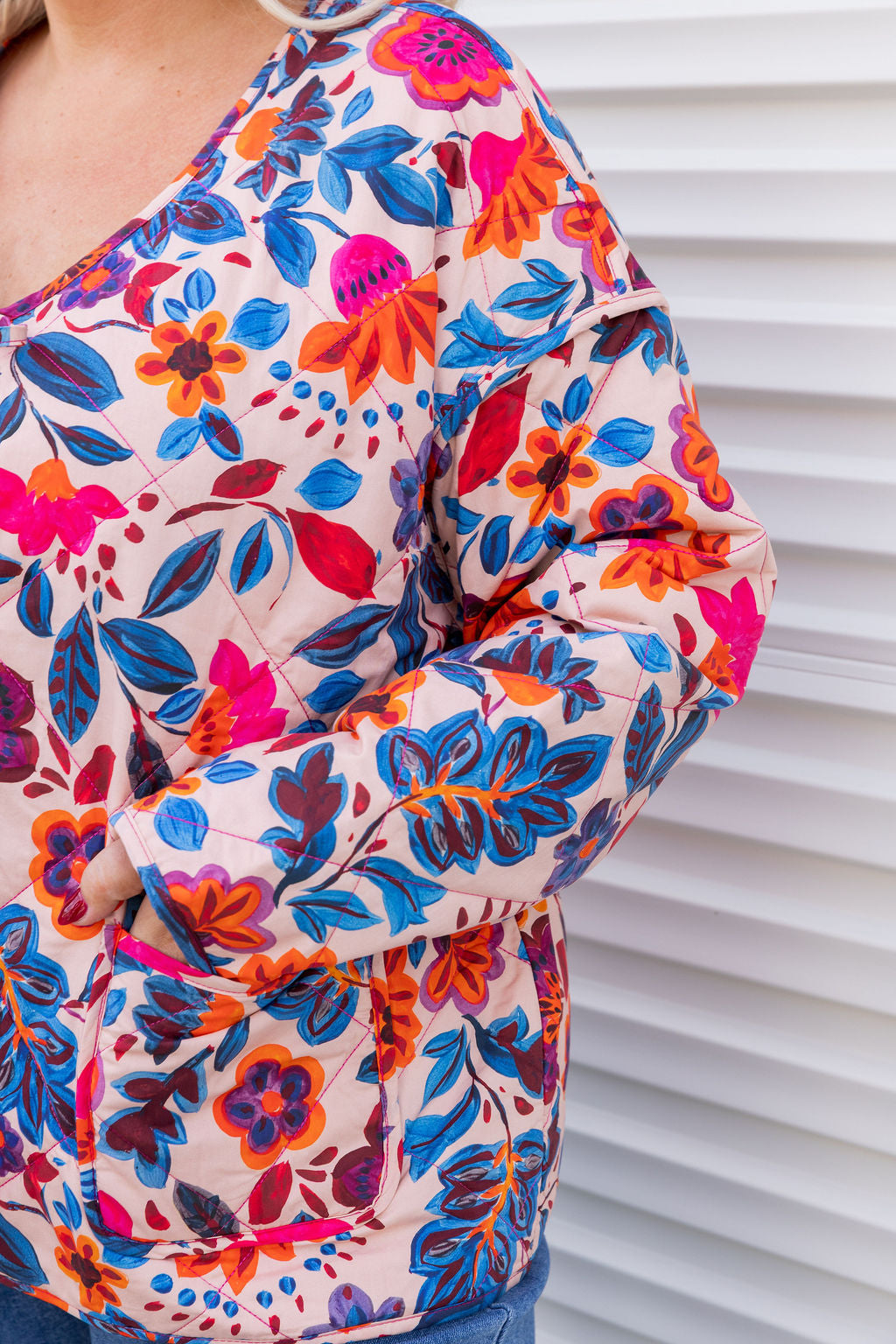 Deja Reversible Jacket in Jardin/Deep Magenta