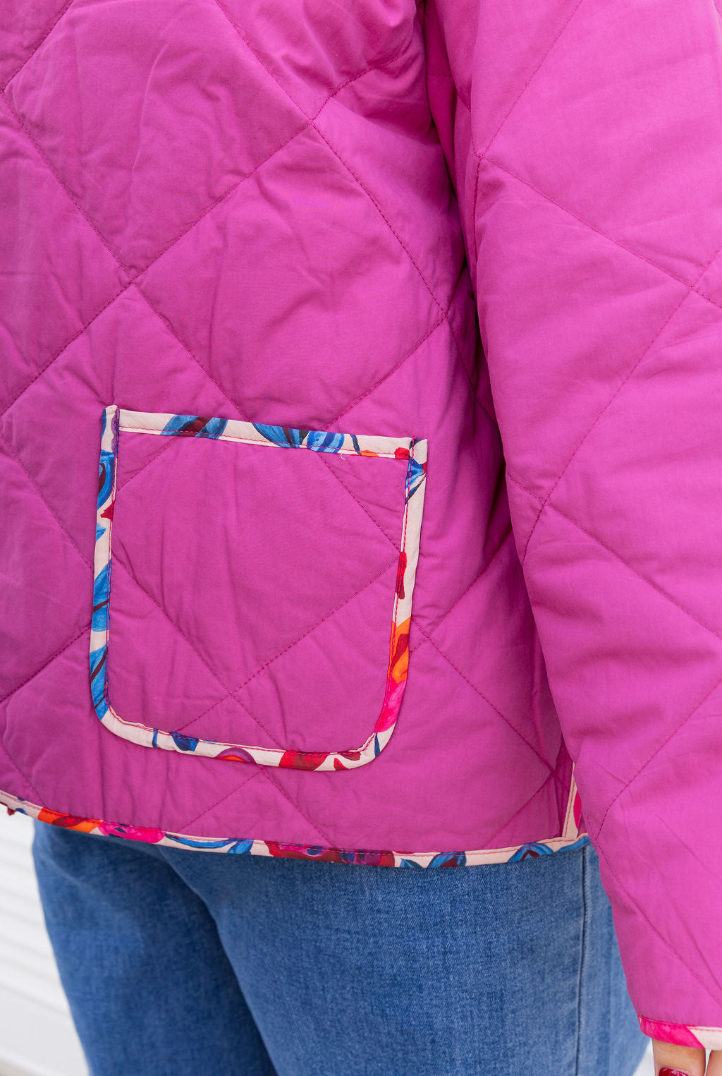 Deja Reversible Jacket in Jardin/Deep Magenta
