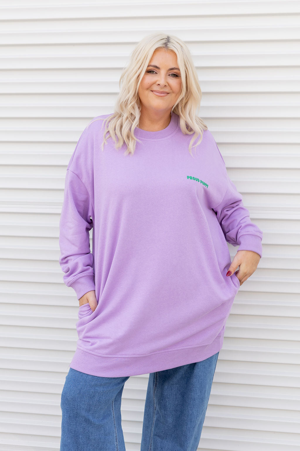 Evan Longline Sweatshirt in Good Vibes Lilac
