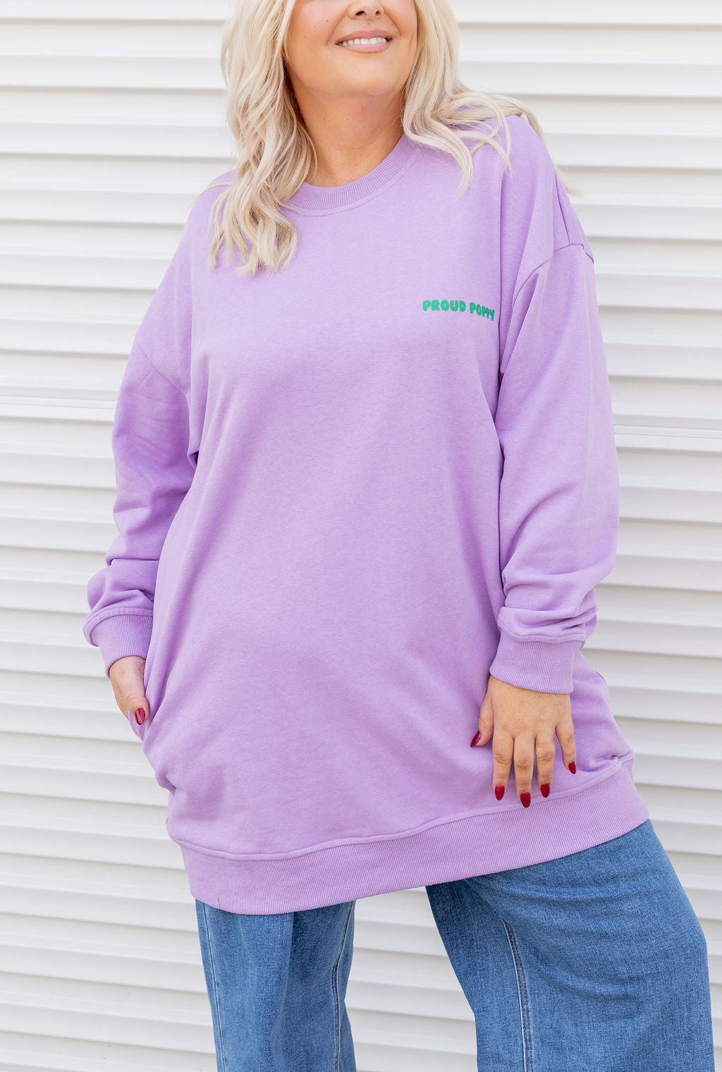 Evan Longline Sweatshirt in Good Vibes Lilac