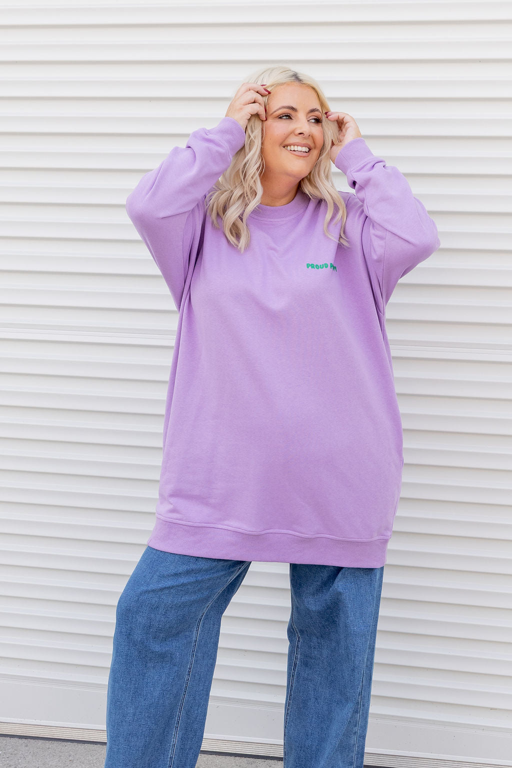 Evan Longline Sweatshirt in Good Vibes Lilac
