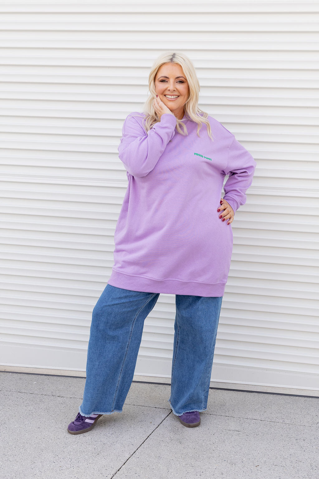 Evan Longline Sweatshirt in Good Vibes Lilac