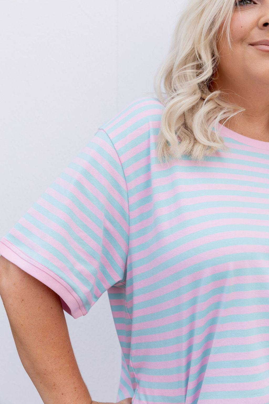 Striped Tee in Blue/Lilac
