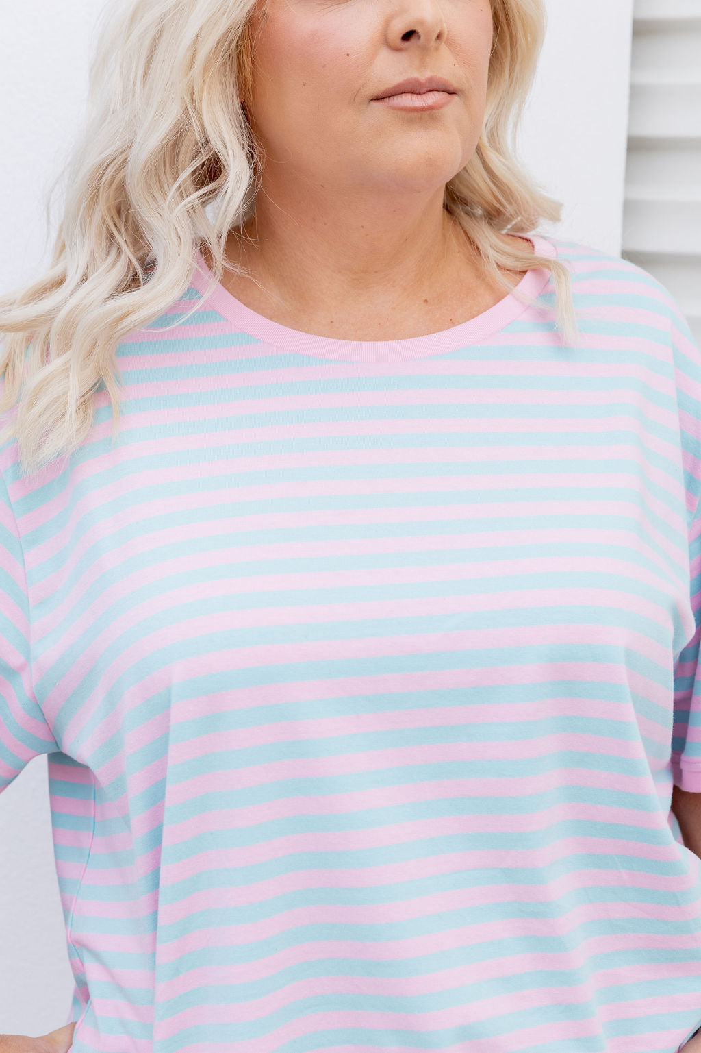 Striped Tee in Blue/Lilac