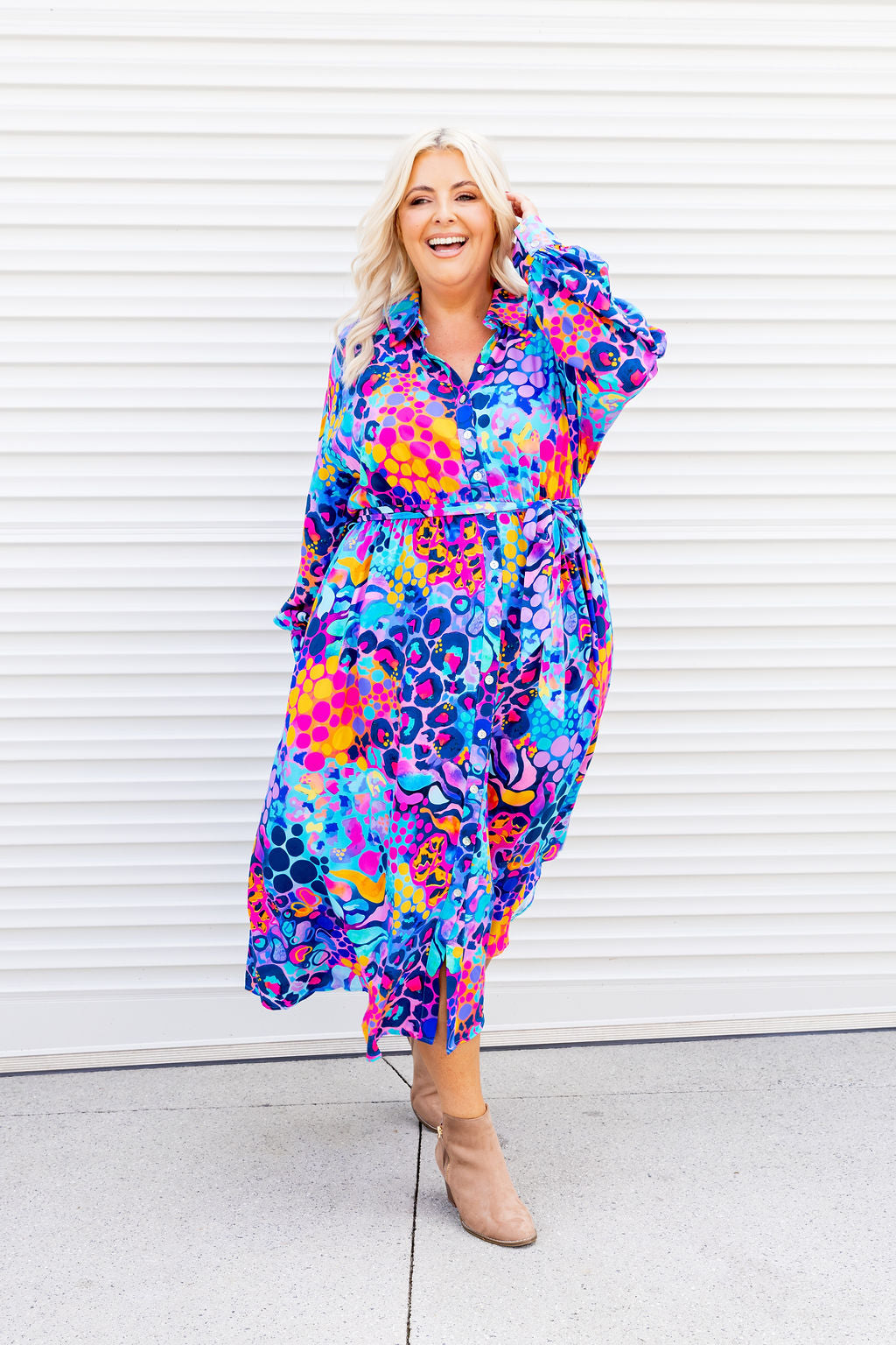 Maddison Midi Dress in Remix by Kasey Rainbow