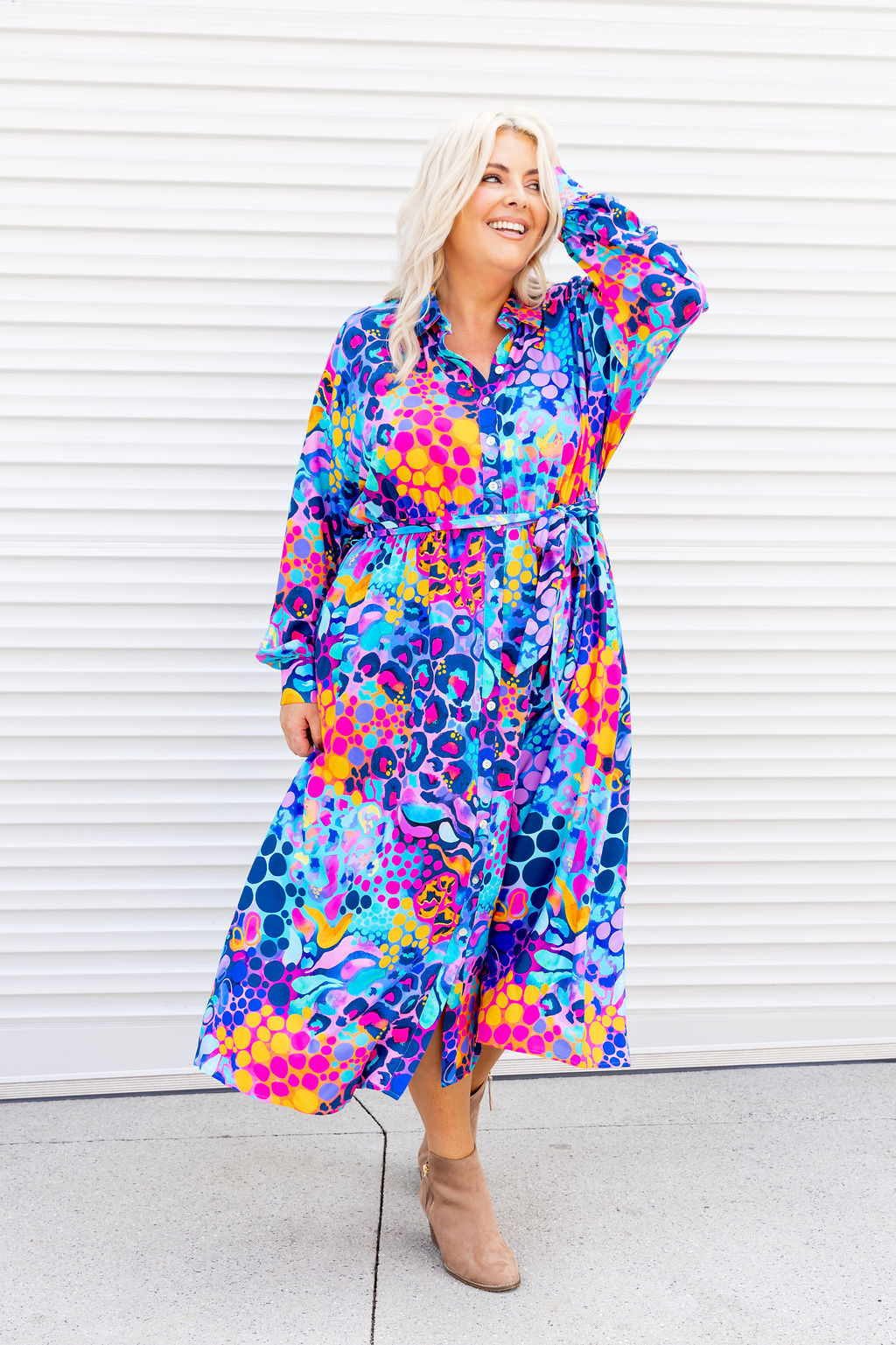 Maddison Midi Dress in Remix by Kasey Rainbow