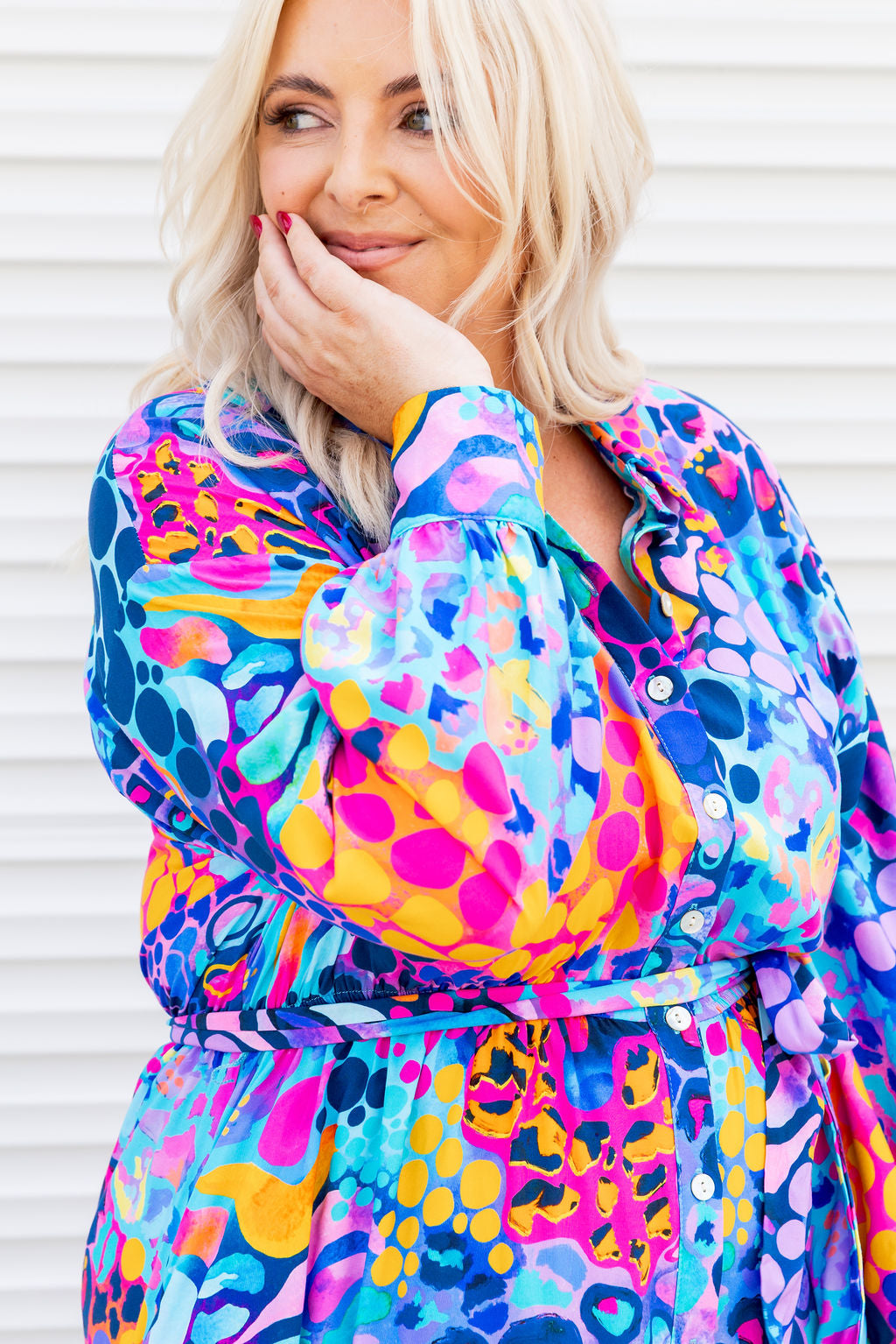 midi rainbow dress women Maddison Midi Dress in Remix by Kasey Rainbow – Proud Poppy Clothing