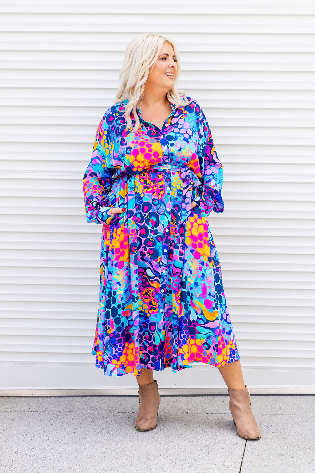 Maddison Midi Dress in Remix by Kasey Rainbow