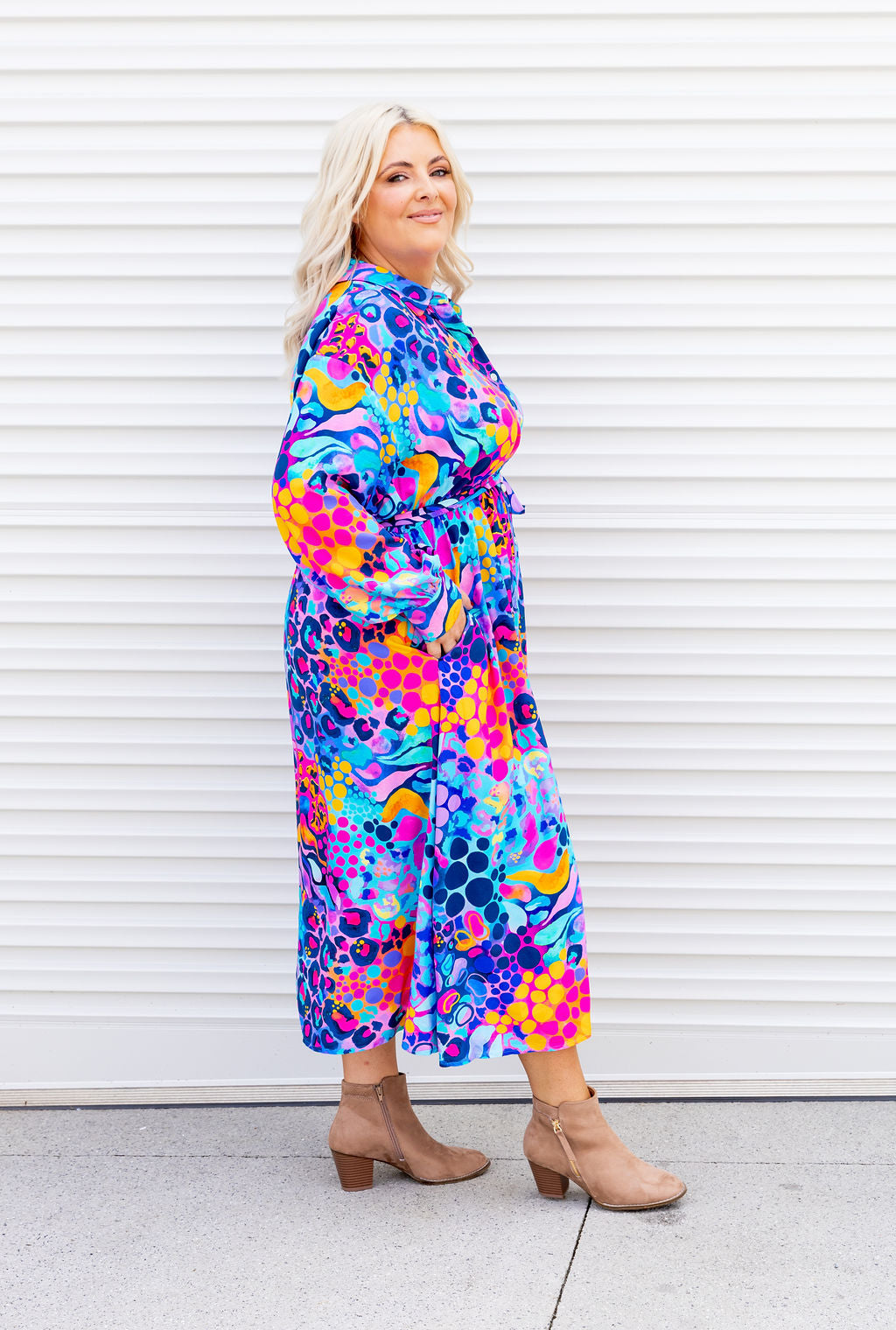 Maddison Midi Dress in Remix by Kasey Rainbow