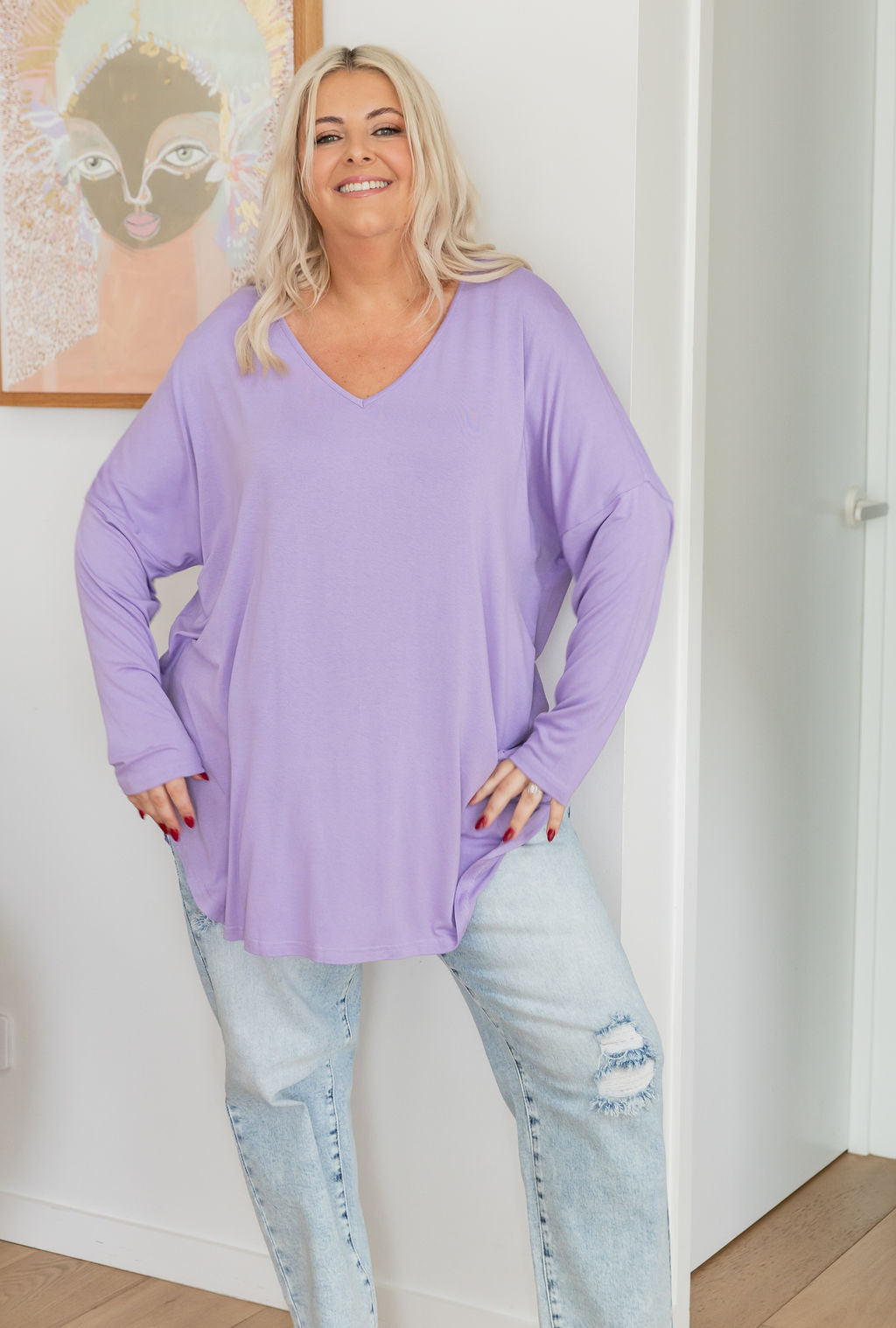 Jasper Jersey Top in Lilac