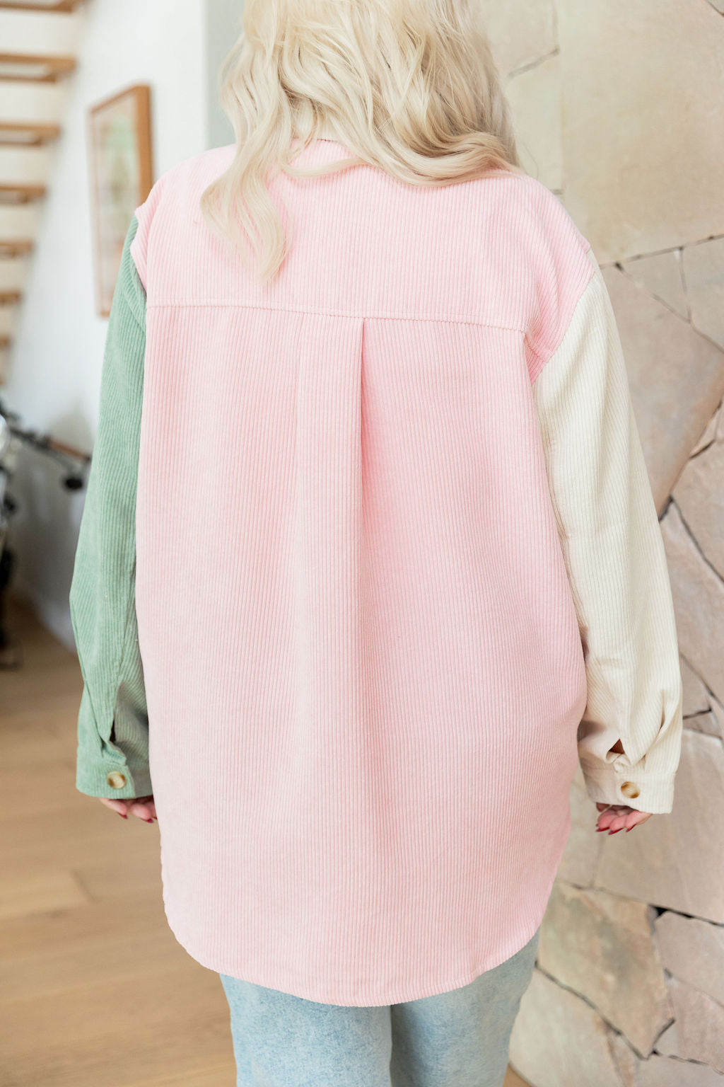 Elsia Cord Shacket in Pastel Mix