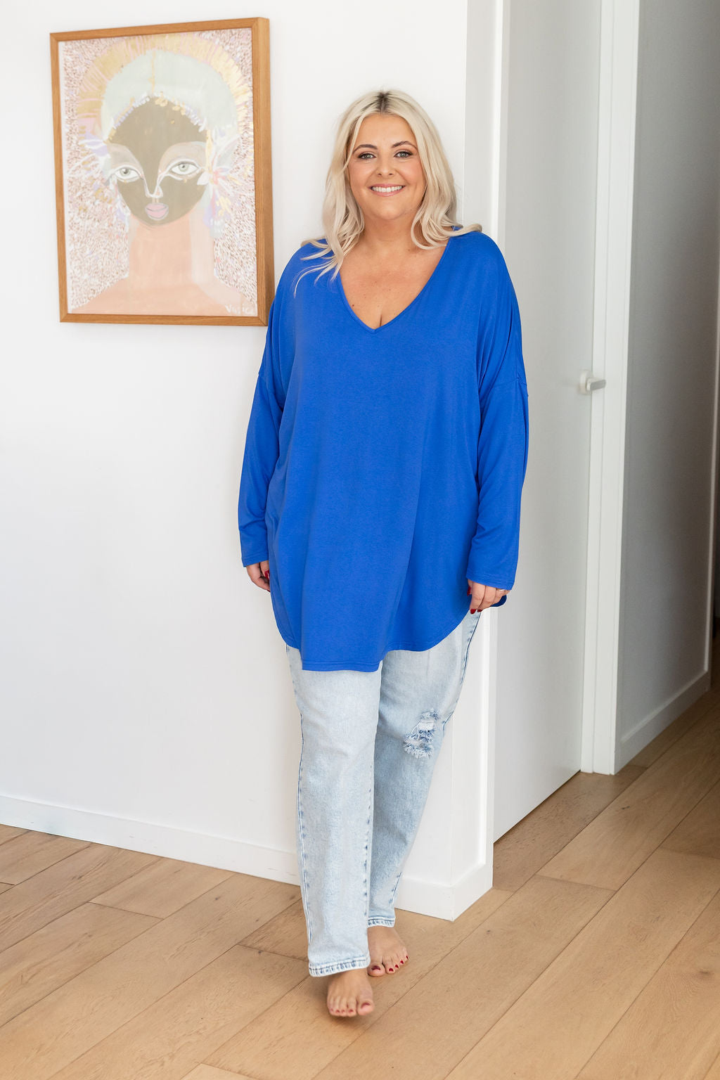 Jasper Jersey Top in Cobalt