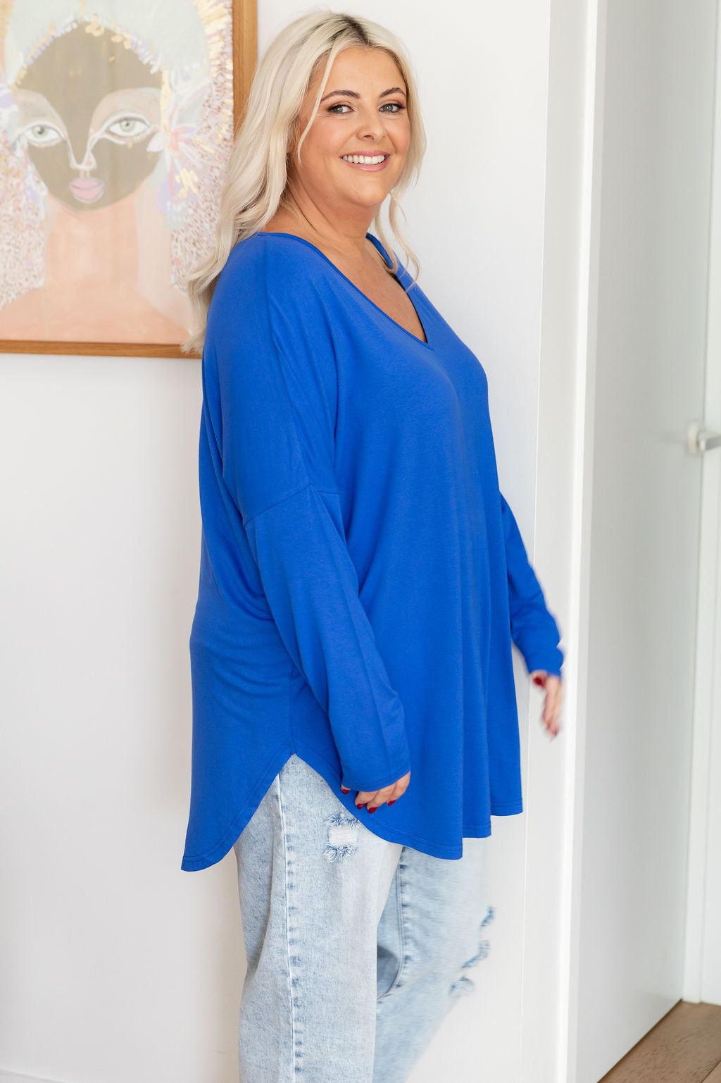 Jasper Jersey Top in Cobalt