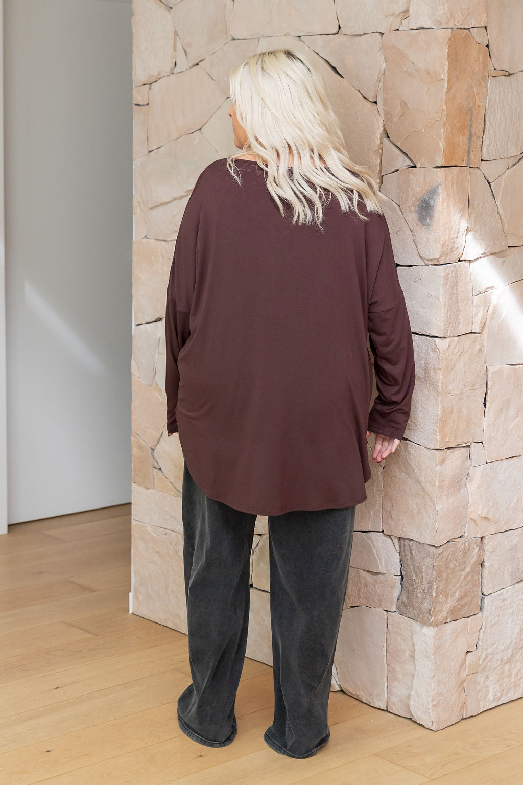 Jasper Jersey Top in Chocolate