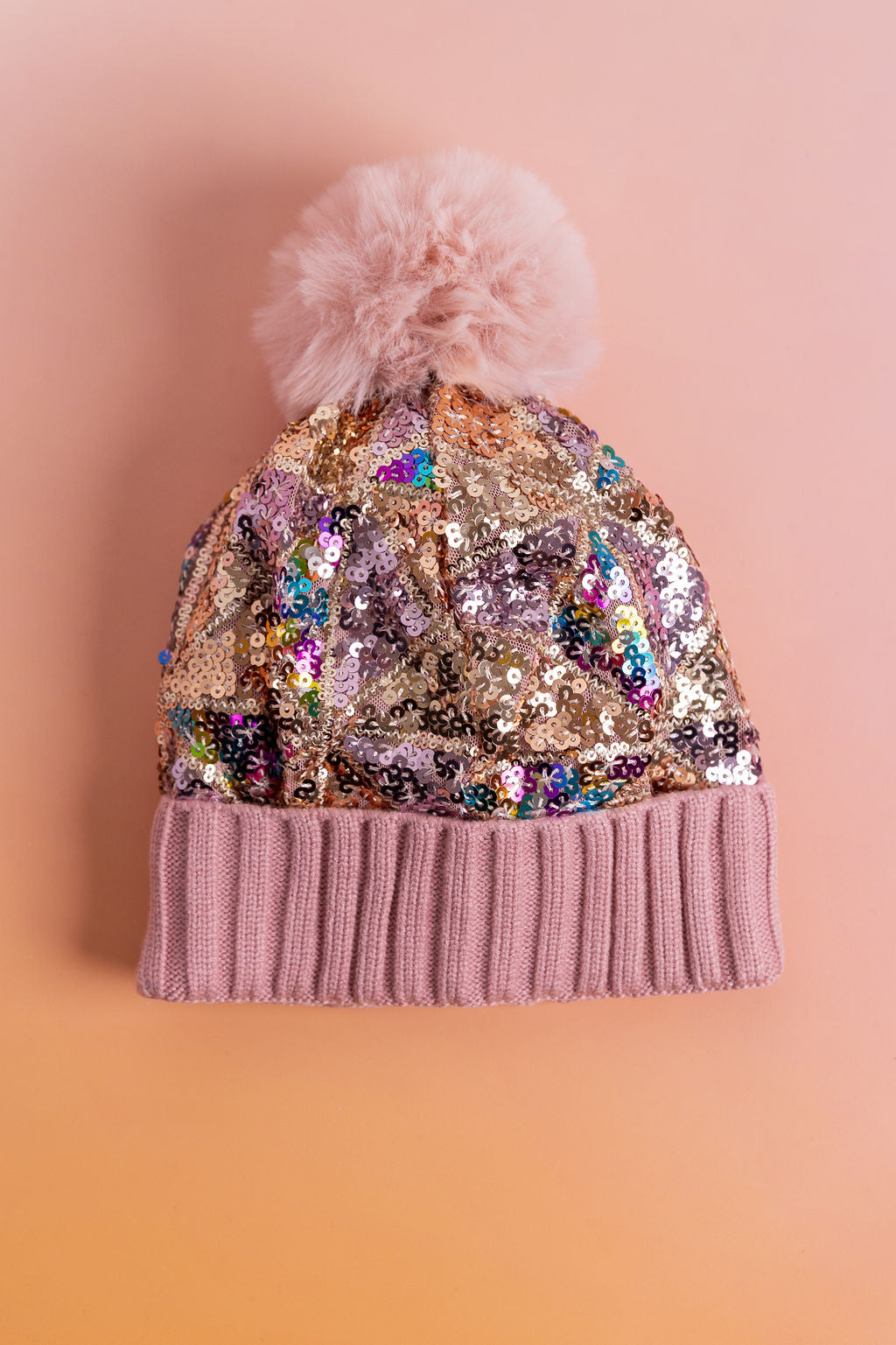 Embellished Beanie in Dusty Pink