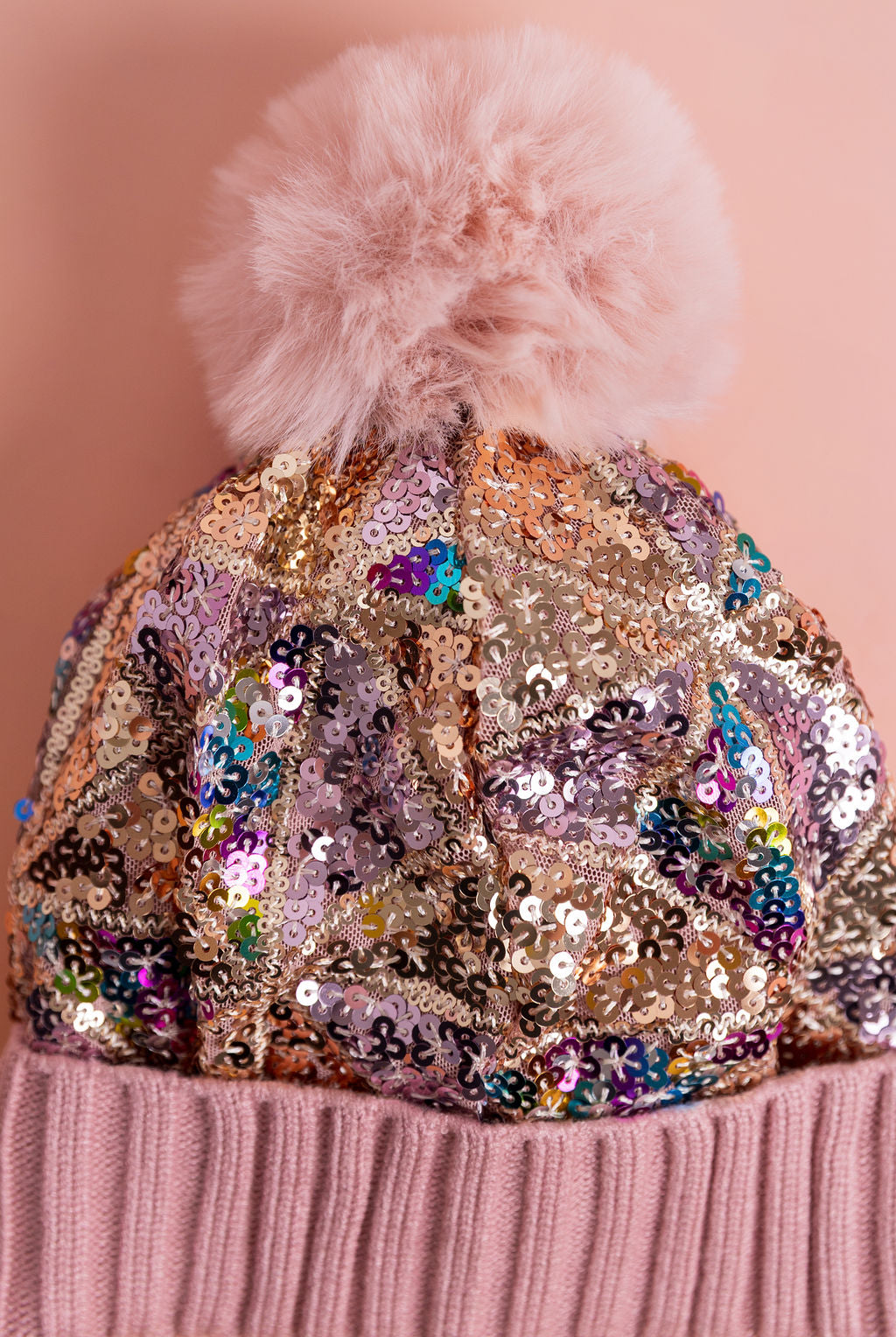 Embellished Beanie in Dusty Pink