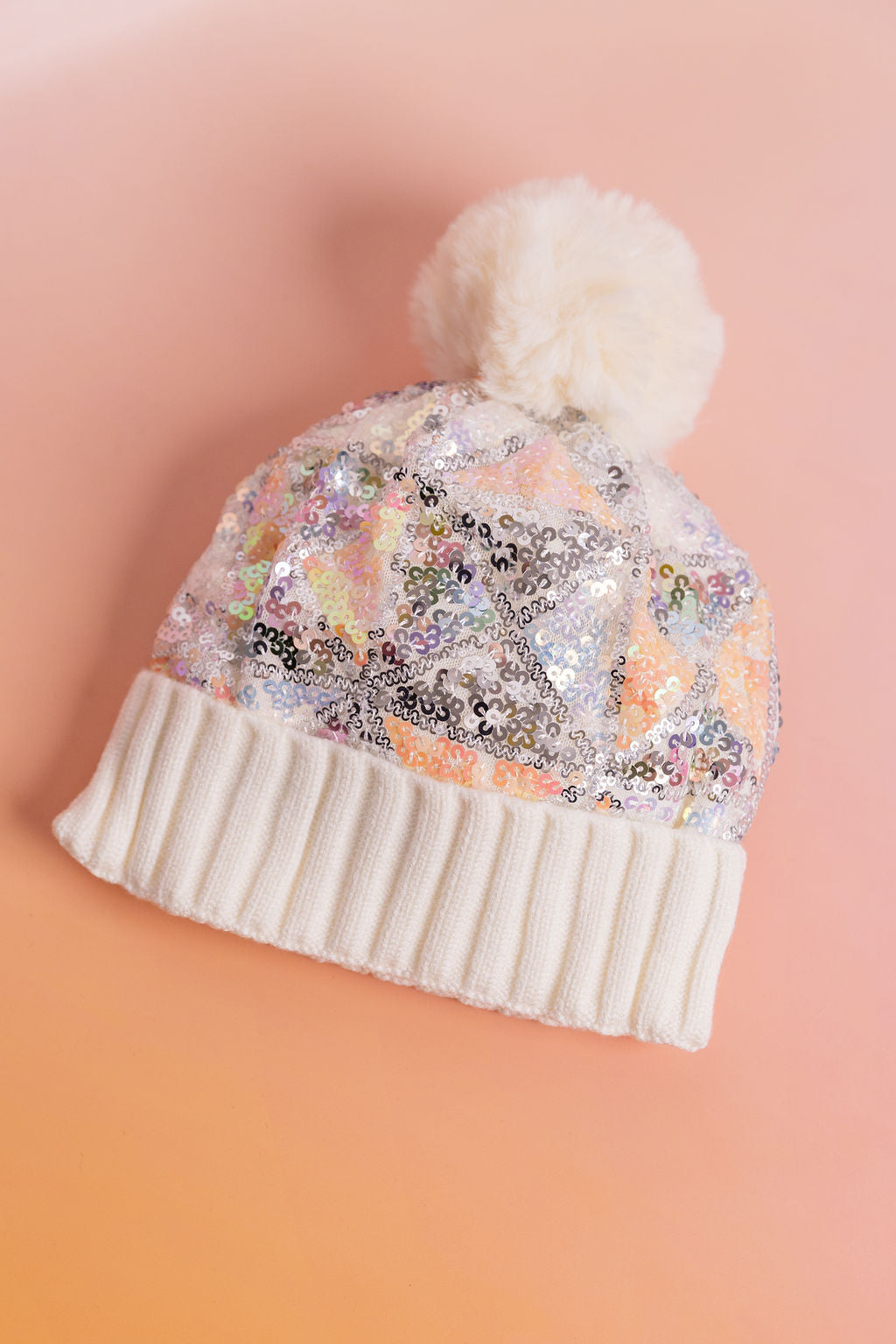 Embellished Beanie in Cream