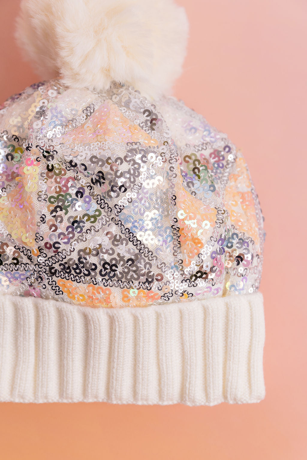 Embellished Beanie in Cream