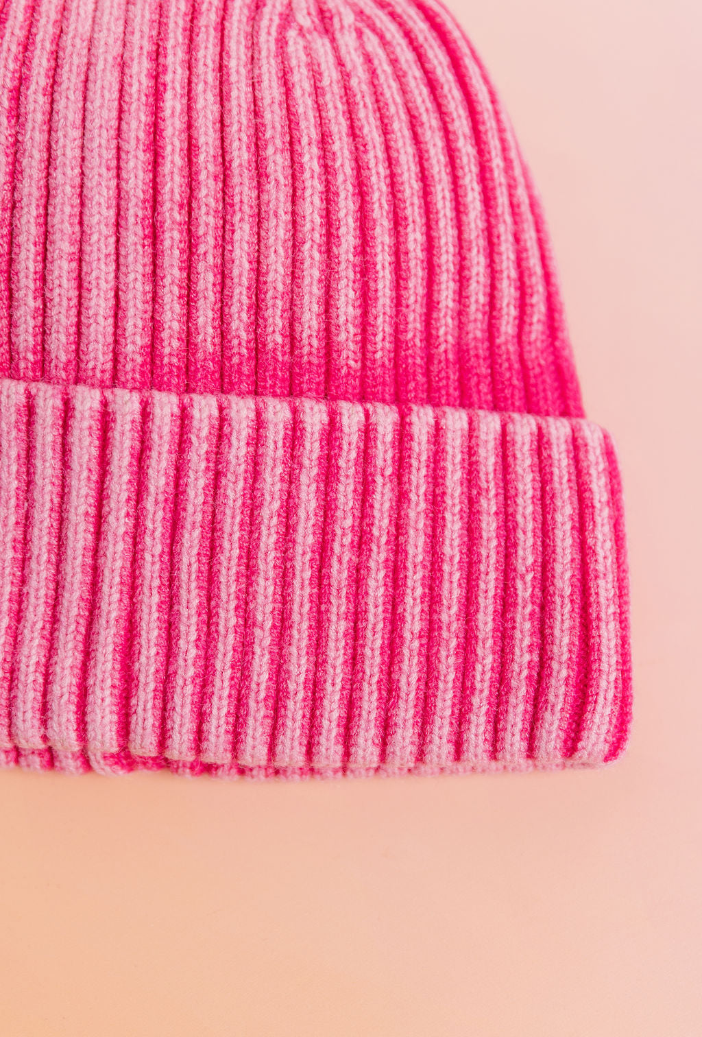 Knit Beanie in Pink Acid Wash