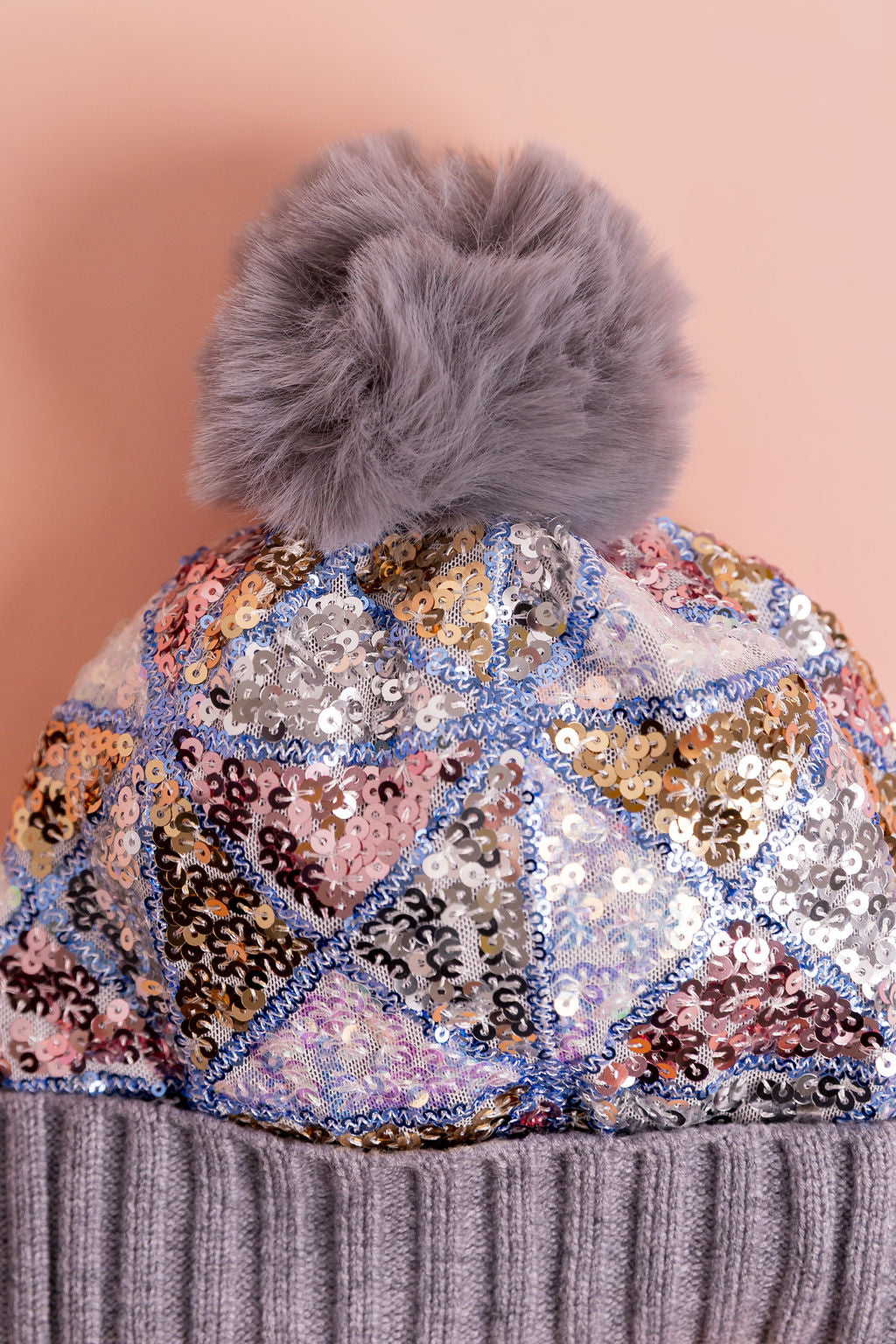 Embellished Beanie in Grey