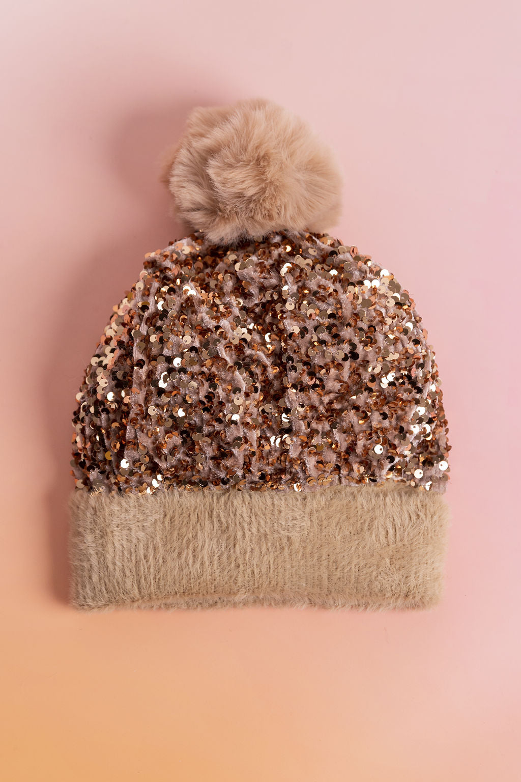 Glitzy Beanie in Sand