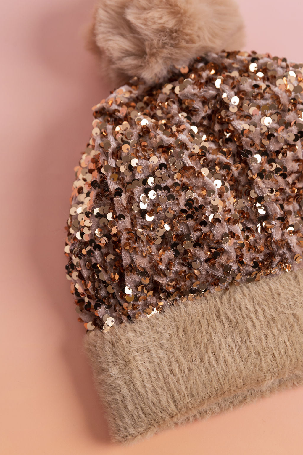 Glitzy Beanie in Sand