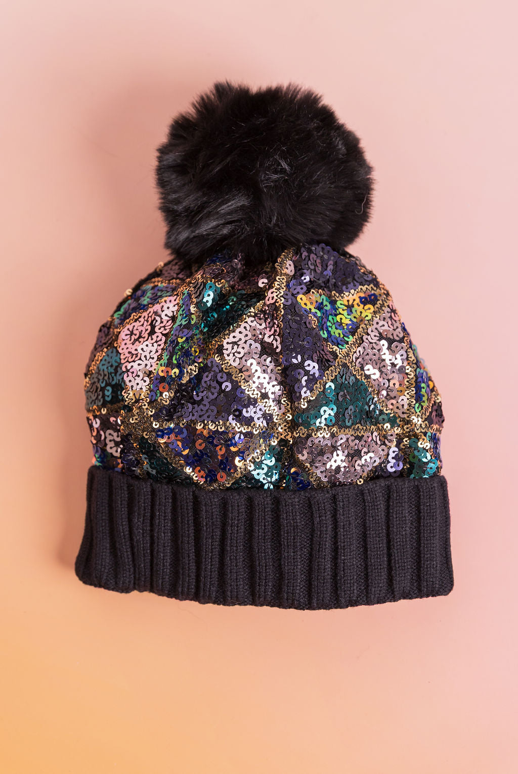 Embellished Beanie in Black